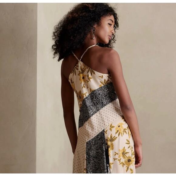 Banana Republic Mixed Print Patchwork Maxi Slip Dress Small Boho Resort Indie - Picture 7 of 9